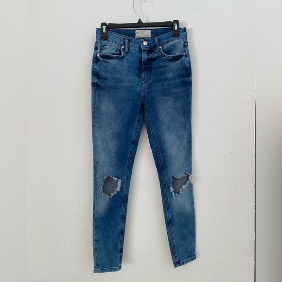 Free People Busted Knee Distressed Skinny Jeans W 27 - Picture 6 of 15